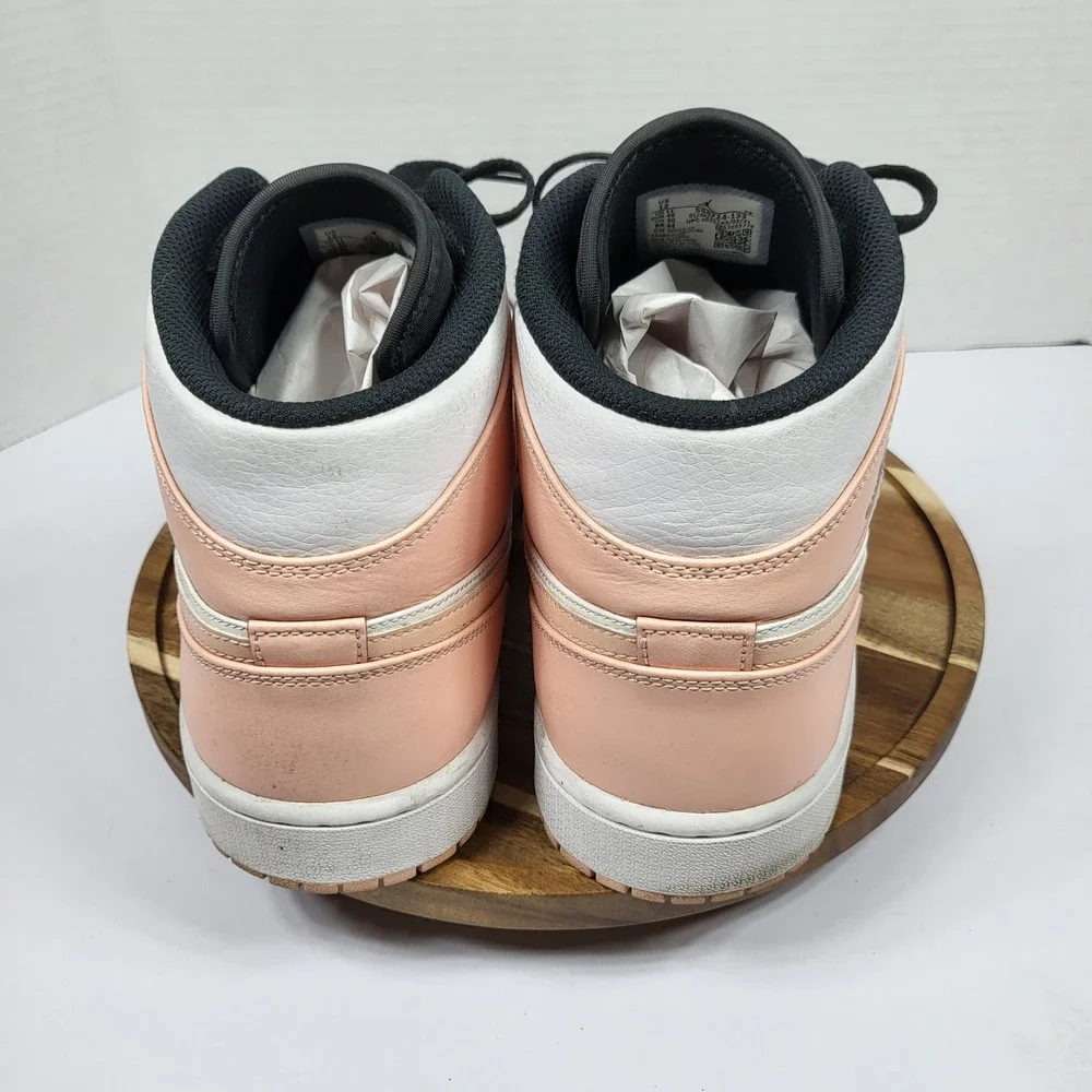 Jordan Air Jordan 1 Mid Mens 12 Arctic Orange Black White 554724-133‎ Sneaker
